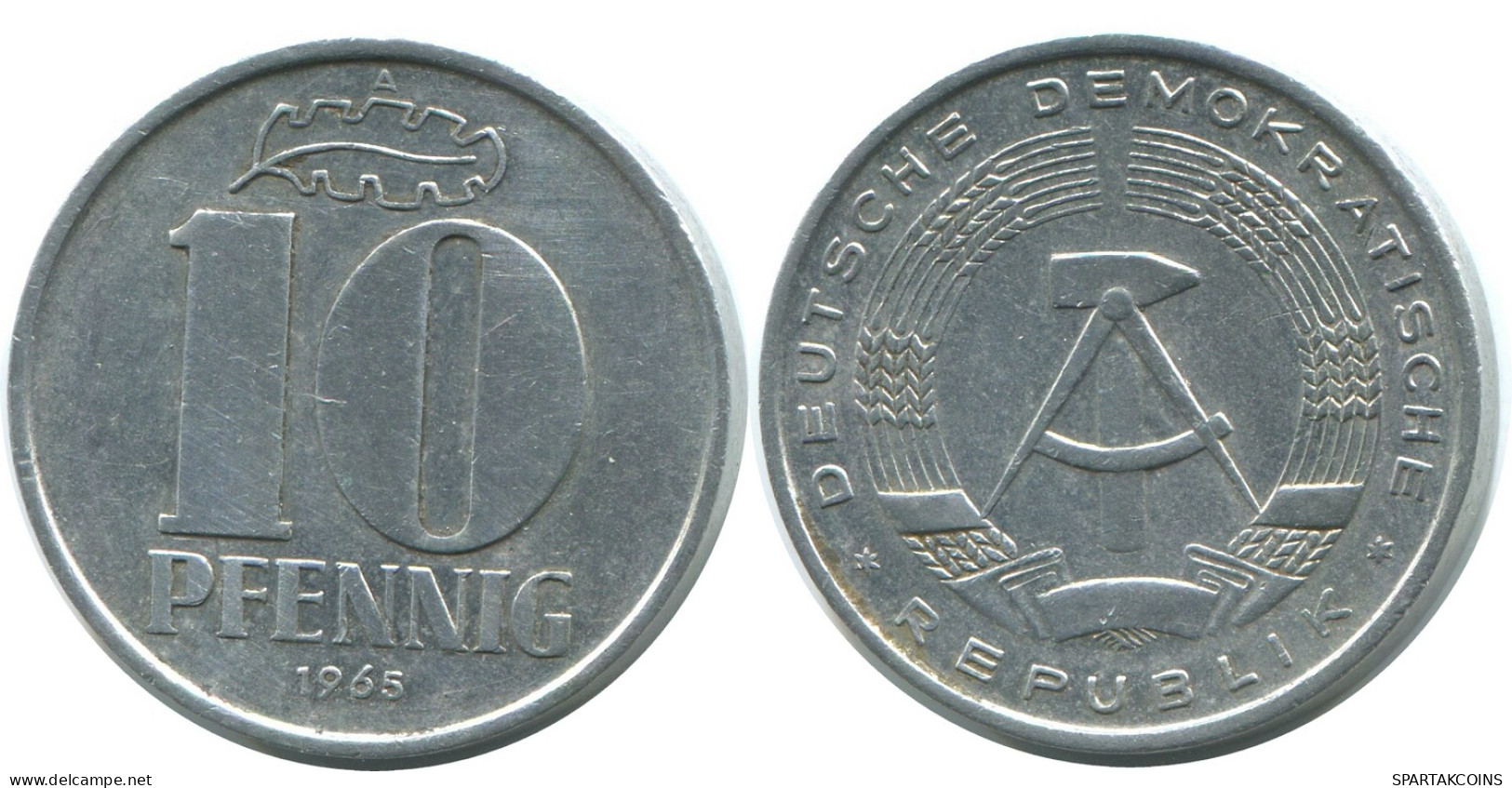 10 PFENNIG 1965 A DDR EAST DEUTSCHLAND Münze GERMANY #AE089.D - 10 Pfennig