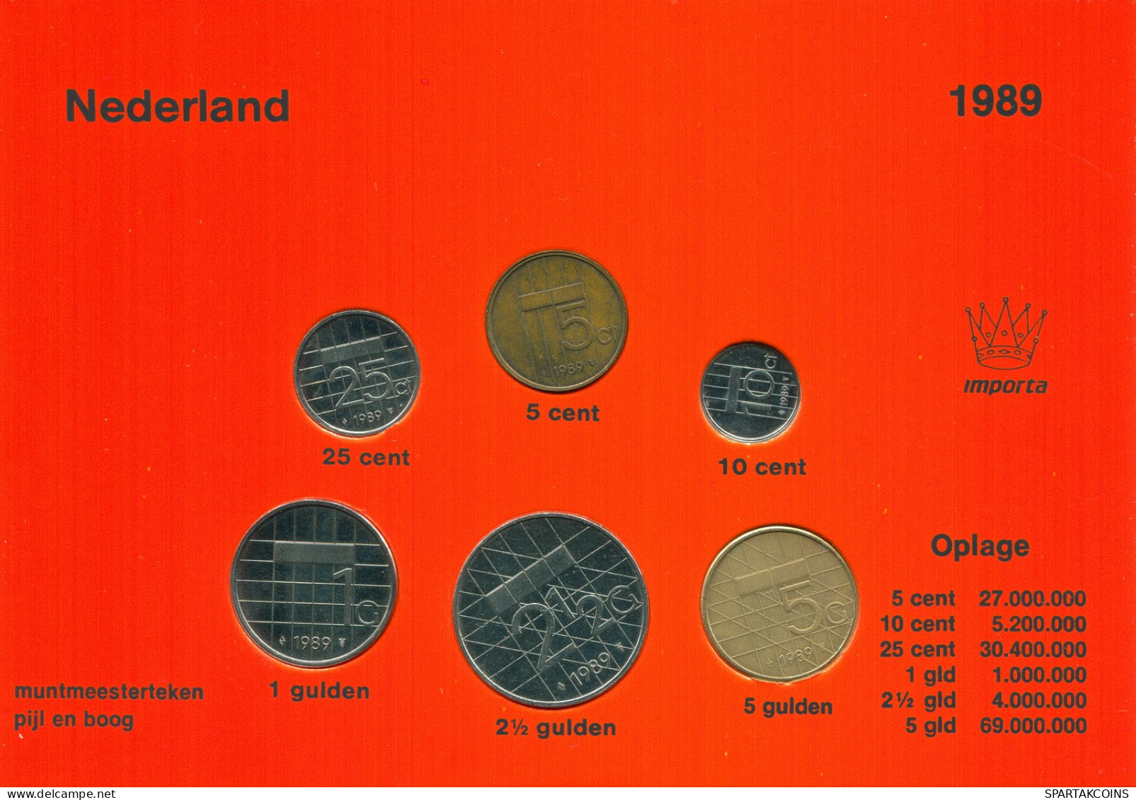 NIEDERLANDE NETHERLANDS 1989 MINT SET 6 Münze #SET1026.7.D - Mint Sets & Proof Sets