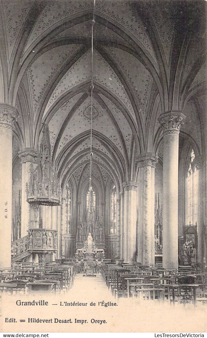 BELGIQUE - Grandville - L'Intérieur De L'église - Edit Hildevert Desart - Carte Postale Ancienne - Other & Unclassified