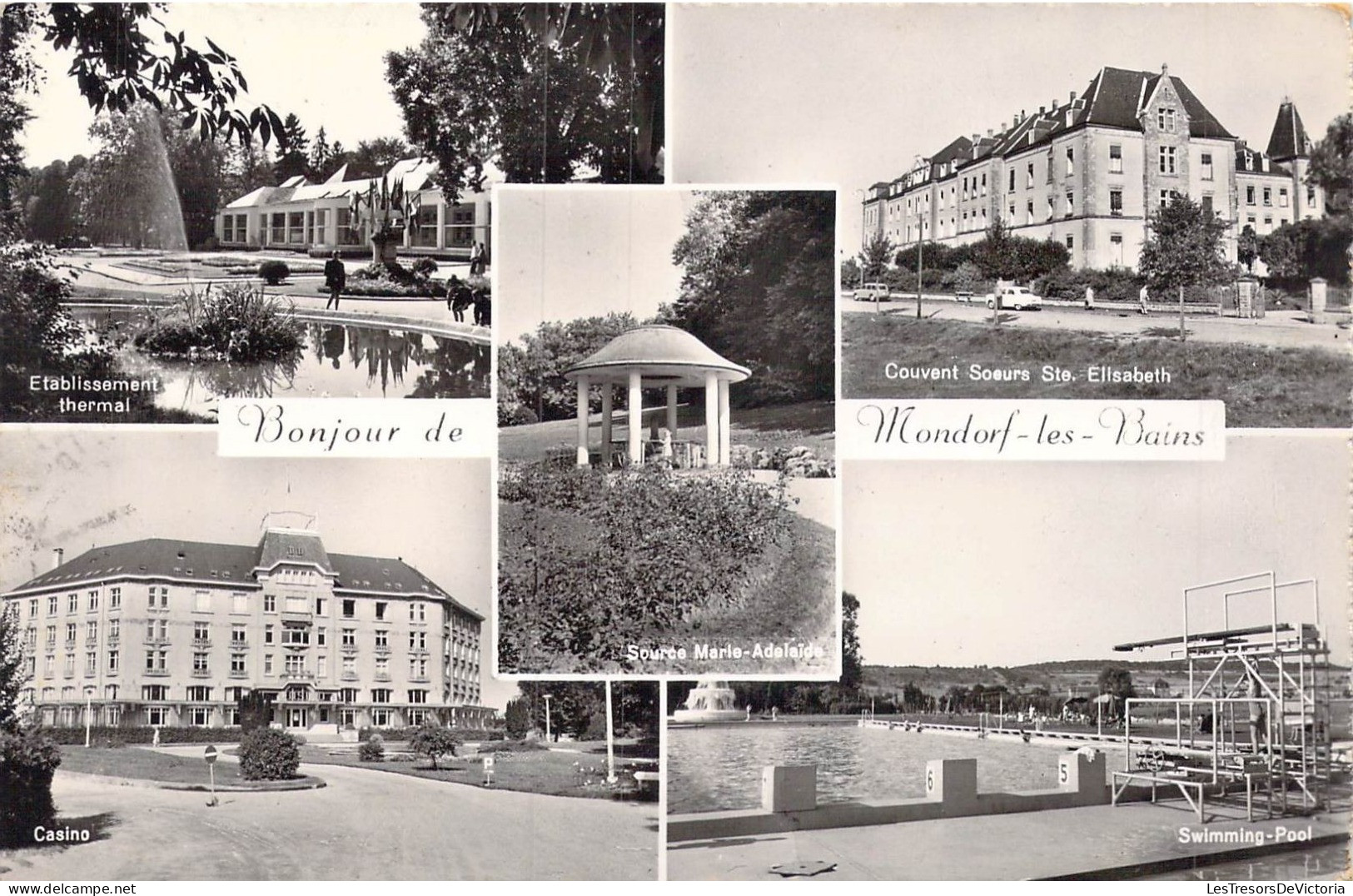 LUXEMBOURG - Bonjour De Mondorf-les-Bains - Etablissement Thermal - Casino - Couvent Sœurs - Carte Postale Ancienne - Mondorf-les-Bains