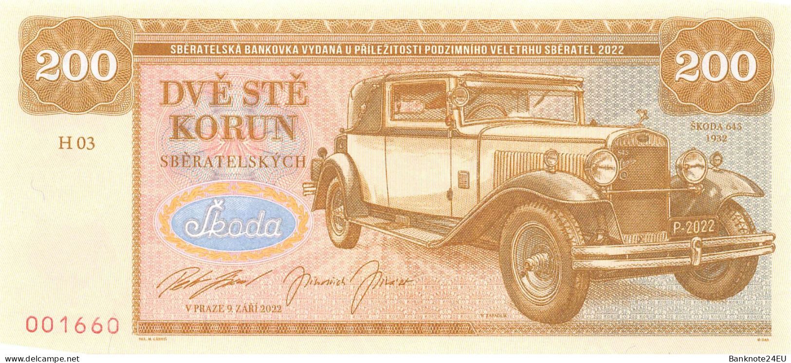 Czech Republic 200 Korun 2022 Vaclav Zapadlik Unc Specimen - Specimen