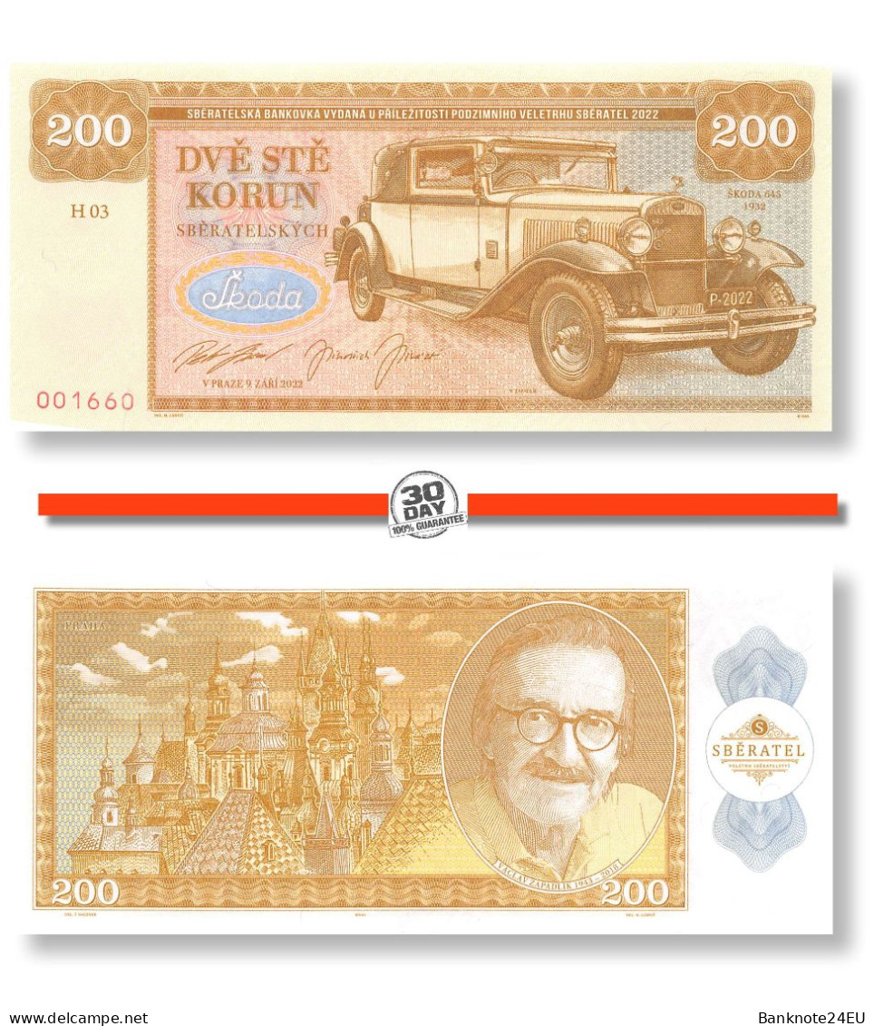 Czech Republic 200 Korun 2022 Vaclav Zapadlik Unc Specimen - Fictifs & Spécimens