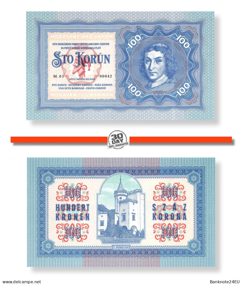 Slovakia Moravany 100 Korun 2019 Unc Specimen - Fictifs & Spécimens