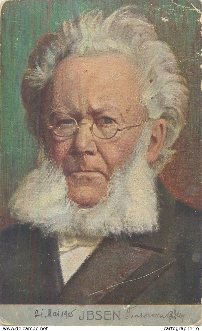 Romania Corespondenta Bucuresti 1905 Norwegian Playwright And Theatre Director Henrik Ibsen Portrait - Storia Postale