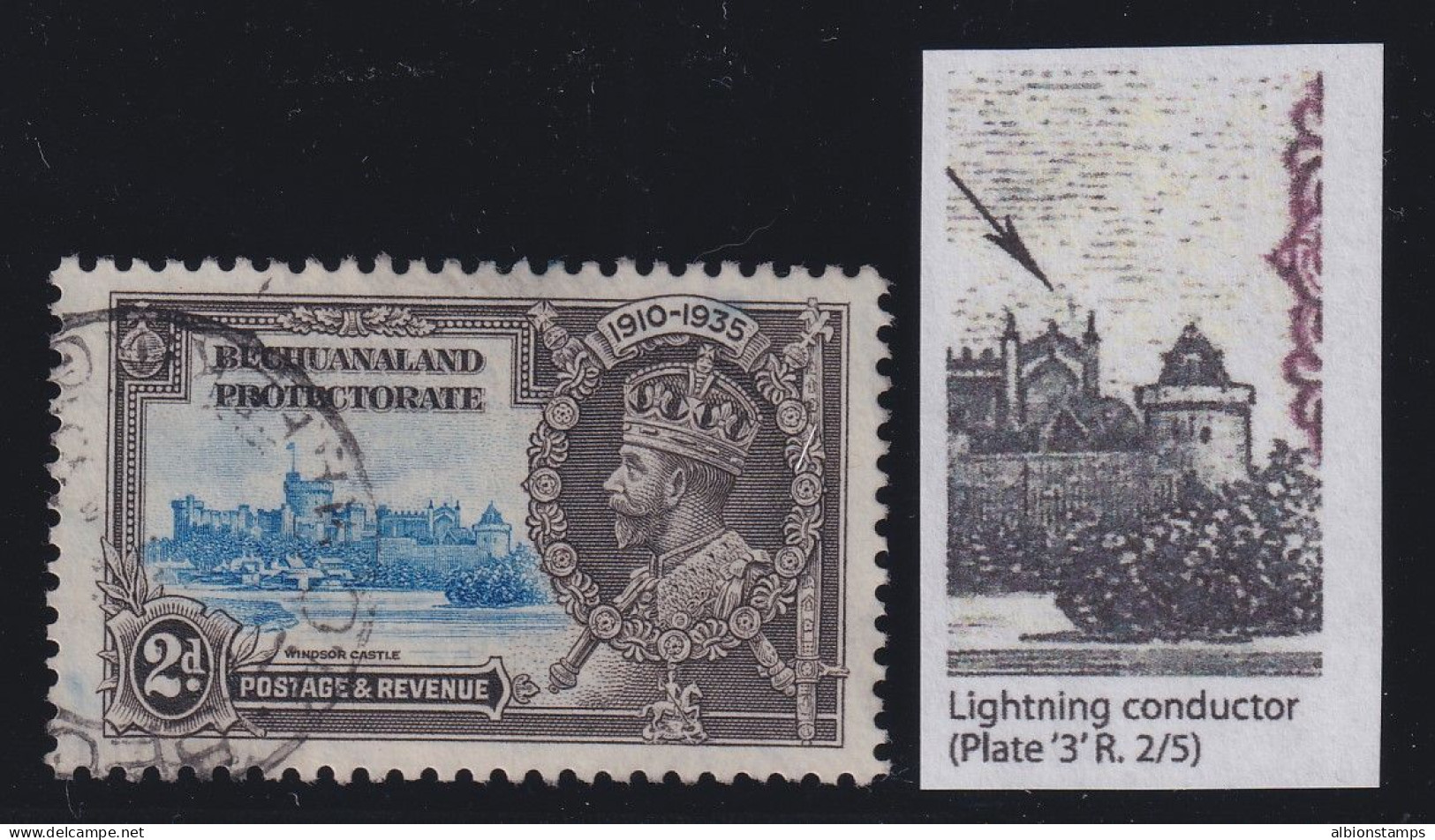 Bechuanaland Protectorate, SG 112c, Used "Lightning Conductor" Variety - 1885-1964 Bechuanaland Protectorate