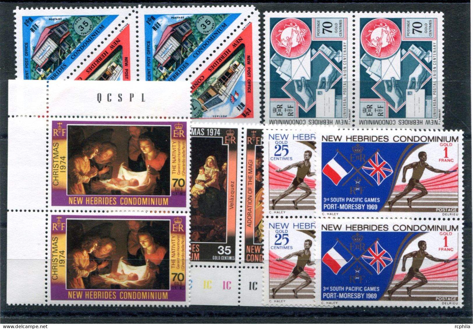 RC 25090 Nelle HEBRIDES COTE 22,50€ N° DIVERS LEGENDE ANGLAISE EN PAIRES NEUF ** MNH TB - Unused Stamps