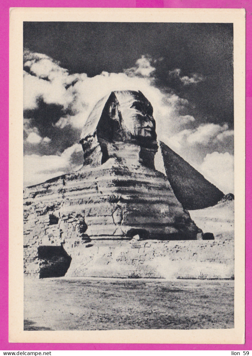 291438 / Egypt - Giza - Great Sphinx , Colossal Limestone Statue And Cheops Pyramid 1964 PC Publ. Russia USSR Egypte - Sphinx