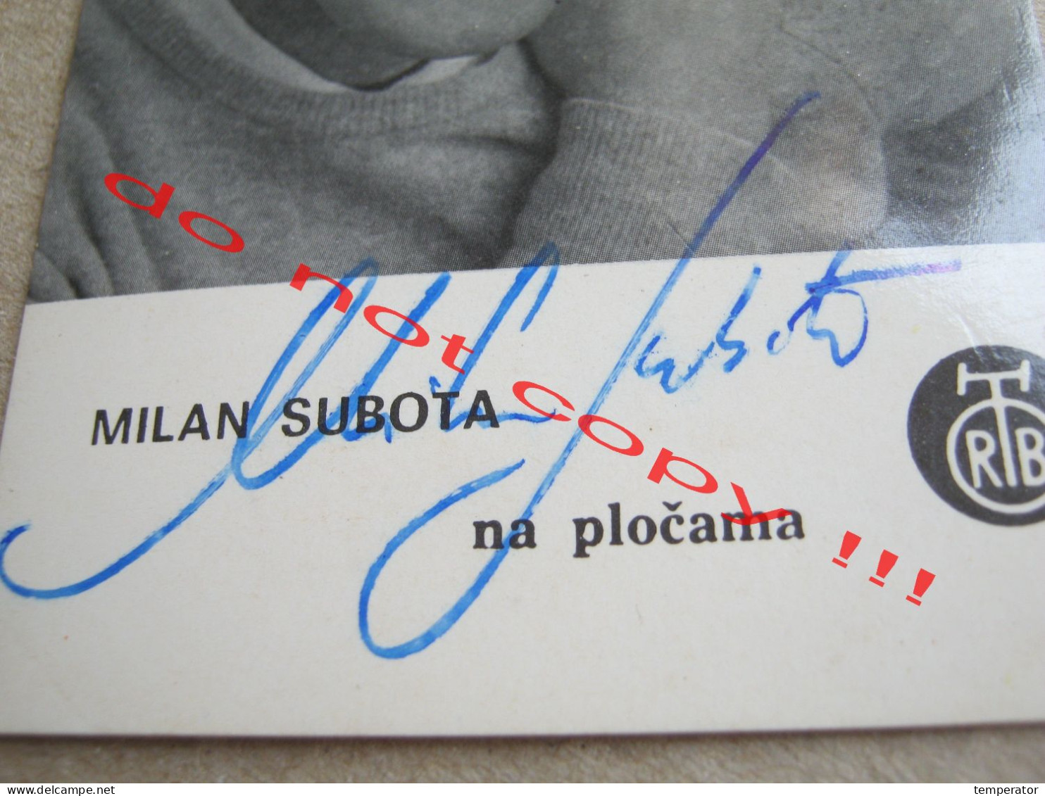 Milan Subota ( RTB ) / Promo Card With Original Autograph, Signature - Autógrafos