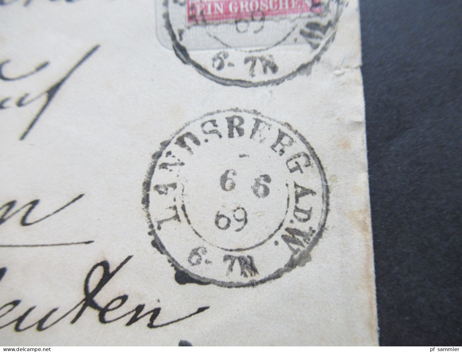 AD NDP 1869 GA Umschlag 1 Groschen Auf Umschlag Von Preußen U 36  Stempel K2 Landsberg ADW - Enteros Postales