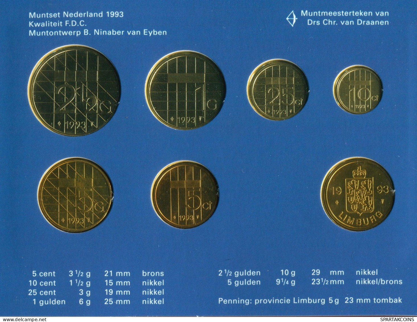 NÉERLANDAIS NETHERLANDS 1993 MINT SET 6 Pièce + MEDAL #SET1113.7.F - Mint Sets & Proof Sets