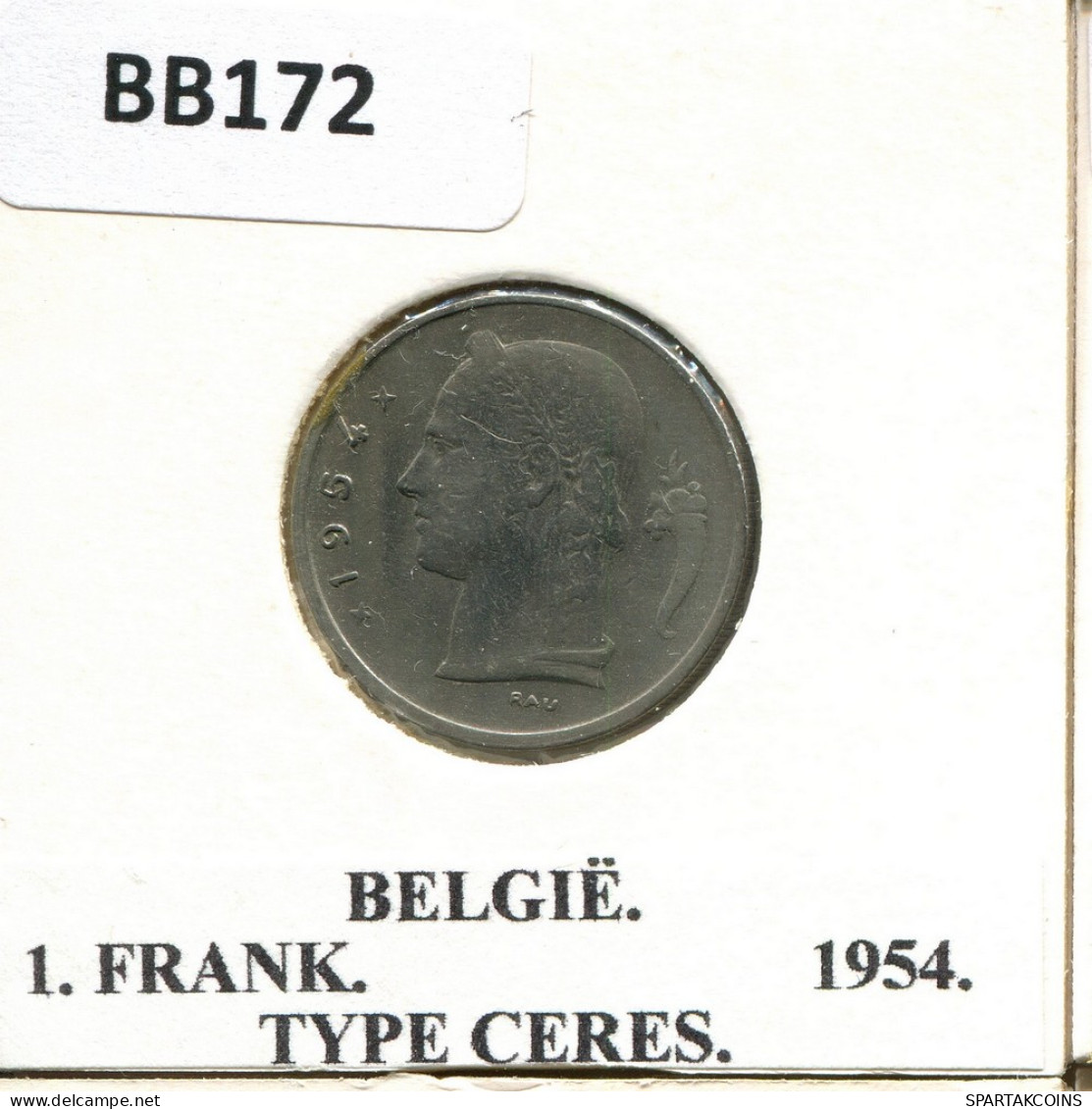 1 FRANC 1945 DUTCH Text BELGIQUE BELGIUM Pièce #BB172.F - 1 Franc