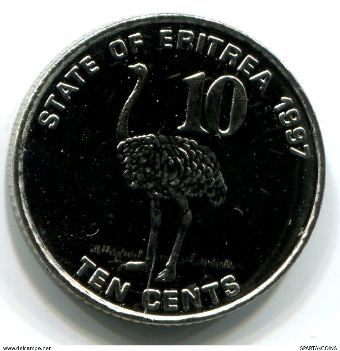 10 CENTS 1997 ERITREA UNC Bird Ostrich Moneda #W11323.E - Erythrée