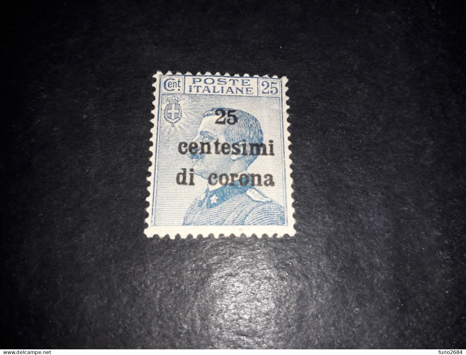 05AL35 UFFICI POSTALI ALL'ESTERO EMISSIONI GENERALI 1919 25 CENT. SU 25 "X" - General Issues