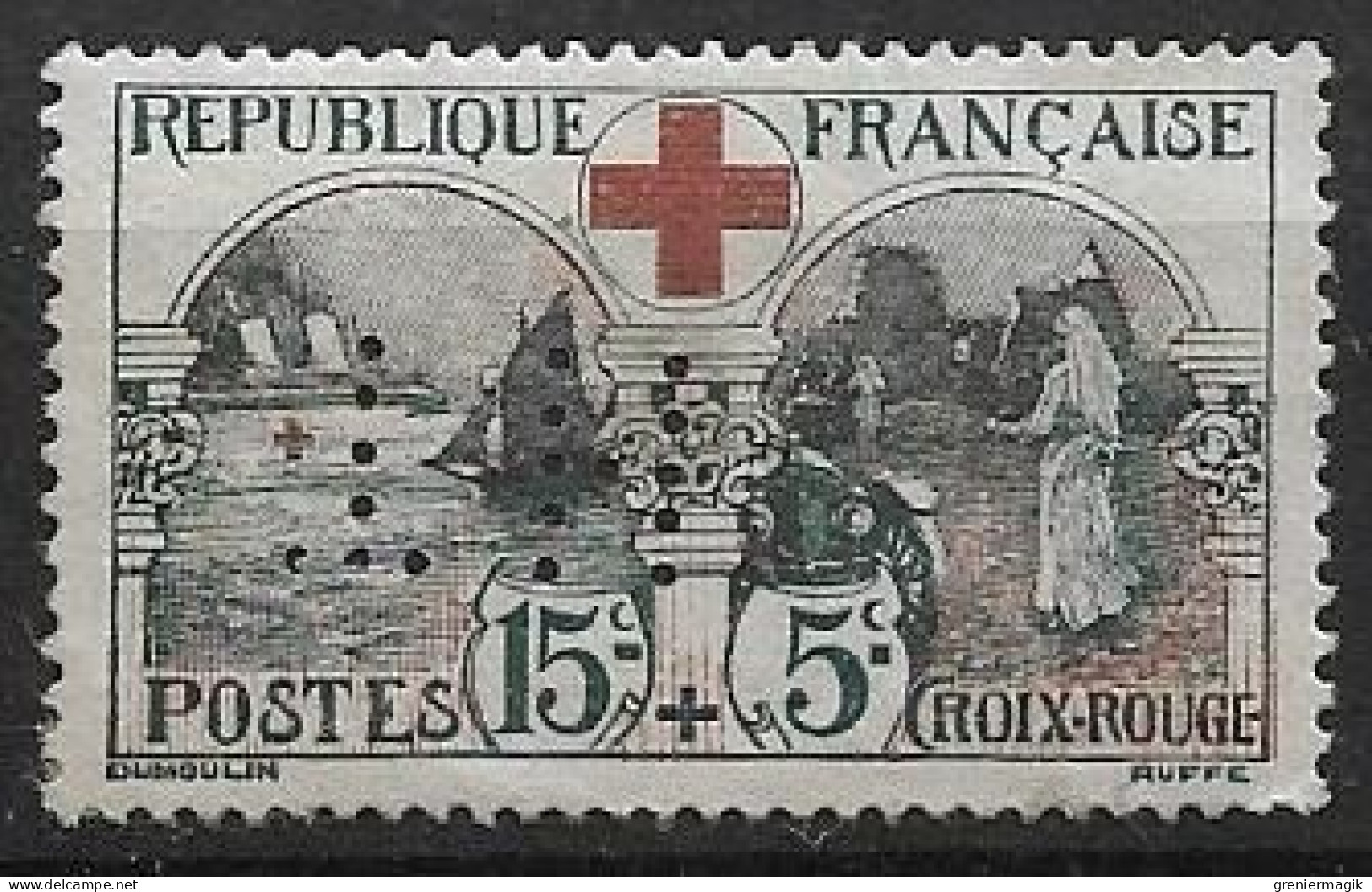 France 1918 Y.T N°156 Neuf * Perforé TH - Croix Rouge 15c + 5c Infirmière Et Navire-hôpital "Asturia" - Neufs