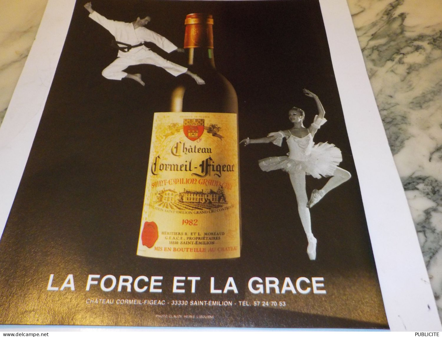 ANCIENNE PUBLICITE FORCE ET GRACE CHATEAU CORMEIL FIGEAC  1987 - Affiches