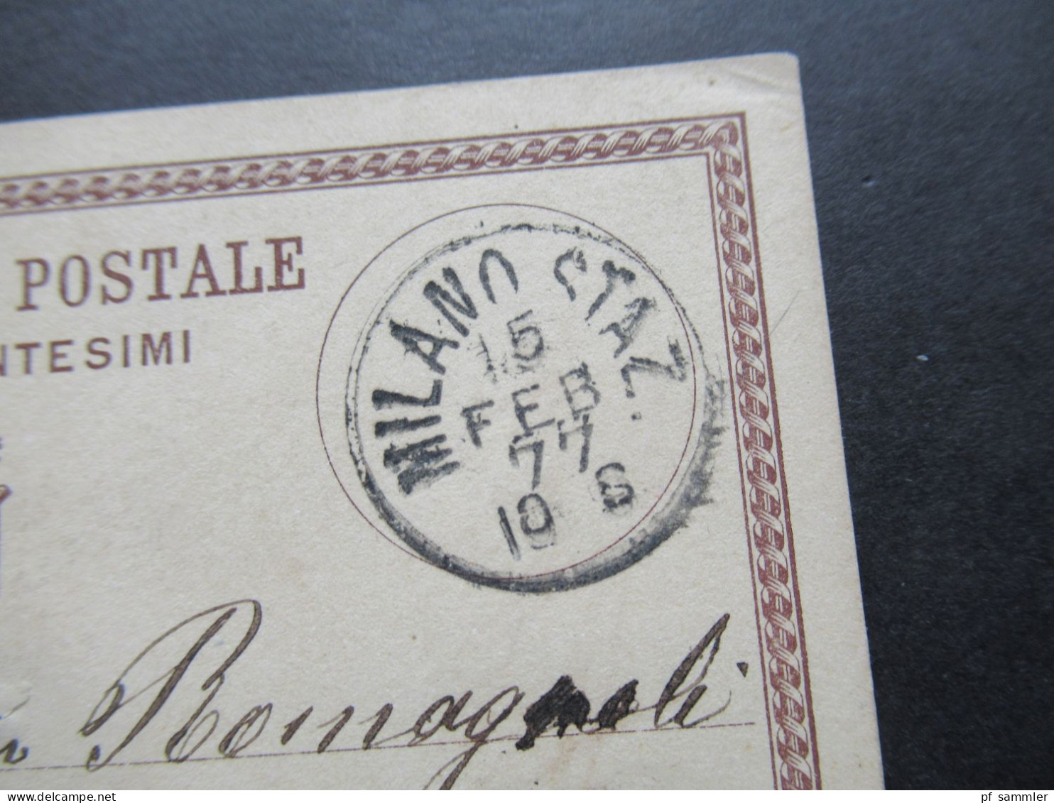 Italien 1877 Ganzsache P1 Stempel Milano Staz. Nach Bologna - Postwaardestukken