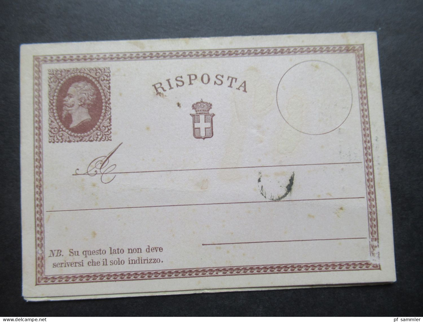 Italien 1877 Ganzsache P2 Doppelkarte Stempel Codroipo Und Firmenstempel An Der Seite Nach Udine - Ganzsachen