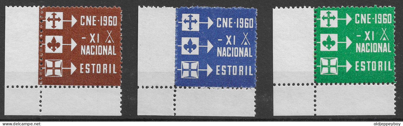 1960 PORTUGAL CNE XI NACIONAL ESTORIL FULL SET  MNH ** ESCOTEIROS Scouting Pfadfinder Scouts VIGNETTE CINDERELLA  - Unused Stamps