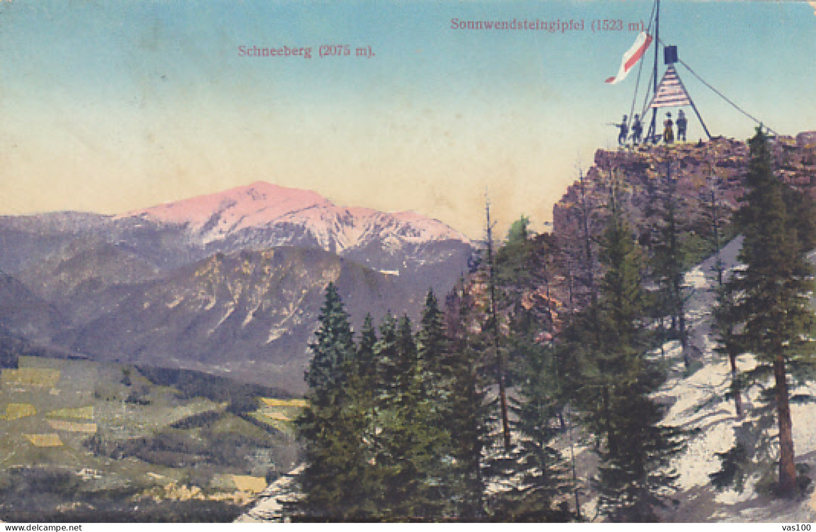CPA SCHNEEBERG MOUNTAIN- PANORAMA, VALLEY, LOOKOUT - Schneeberggebiet