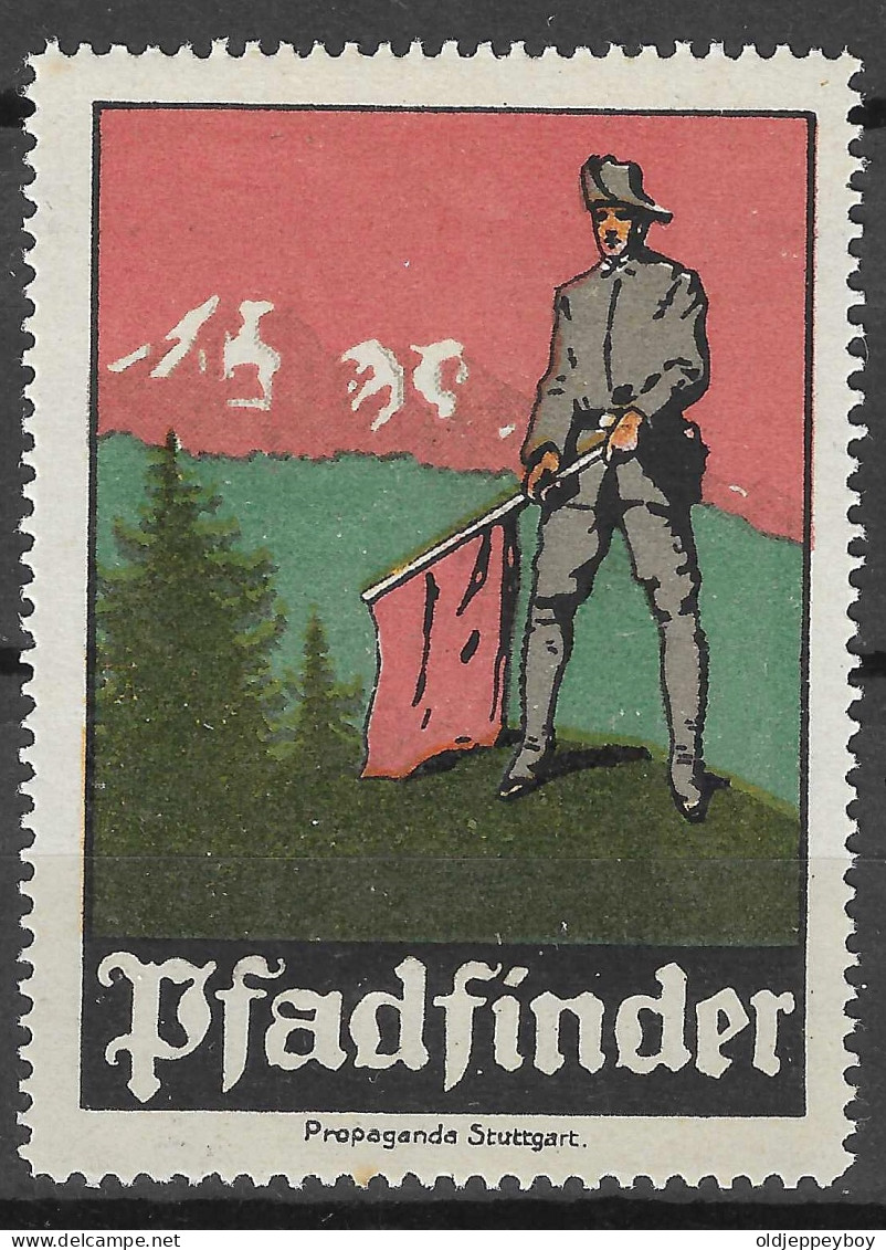   Old Original GERMANY DEUTSCHE  Scouting Pfadfinder Scouts Reklamemarke Poster Stamp VIGNETTE CINDERELLA  - Unused Stamps