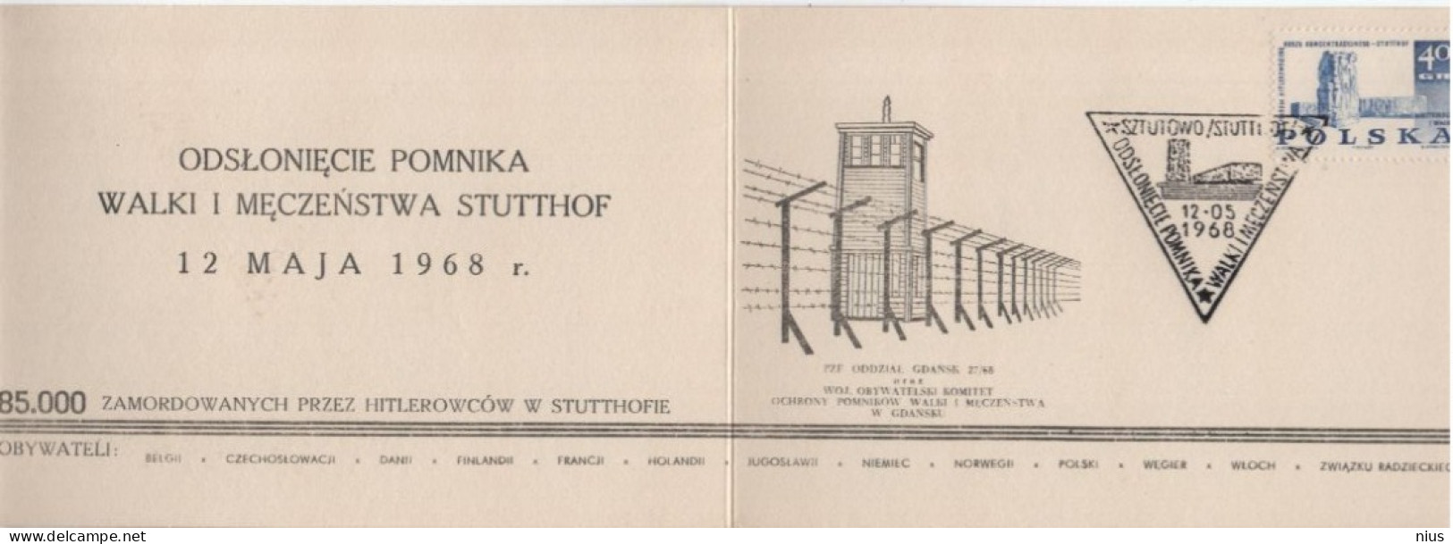 Poland Polska 1968 Monument To The Victims Of The Nazi Concentration Camp Stutthof Sztutowo - Booklets