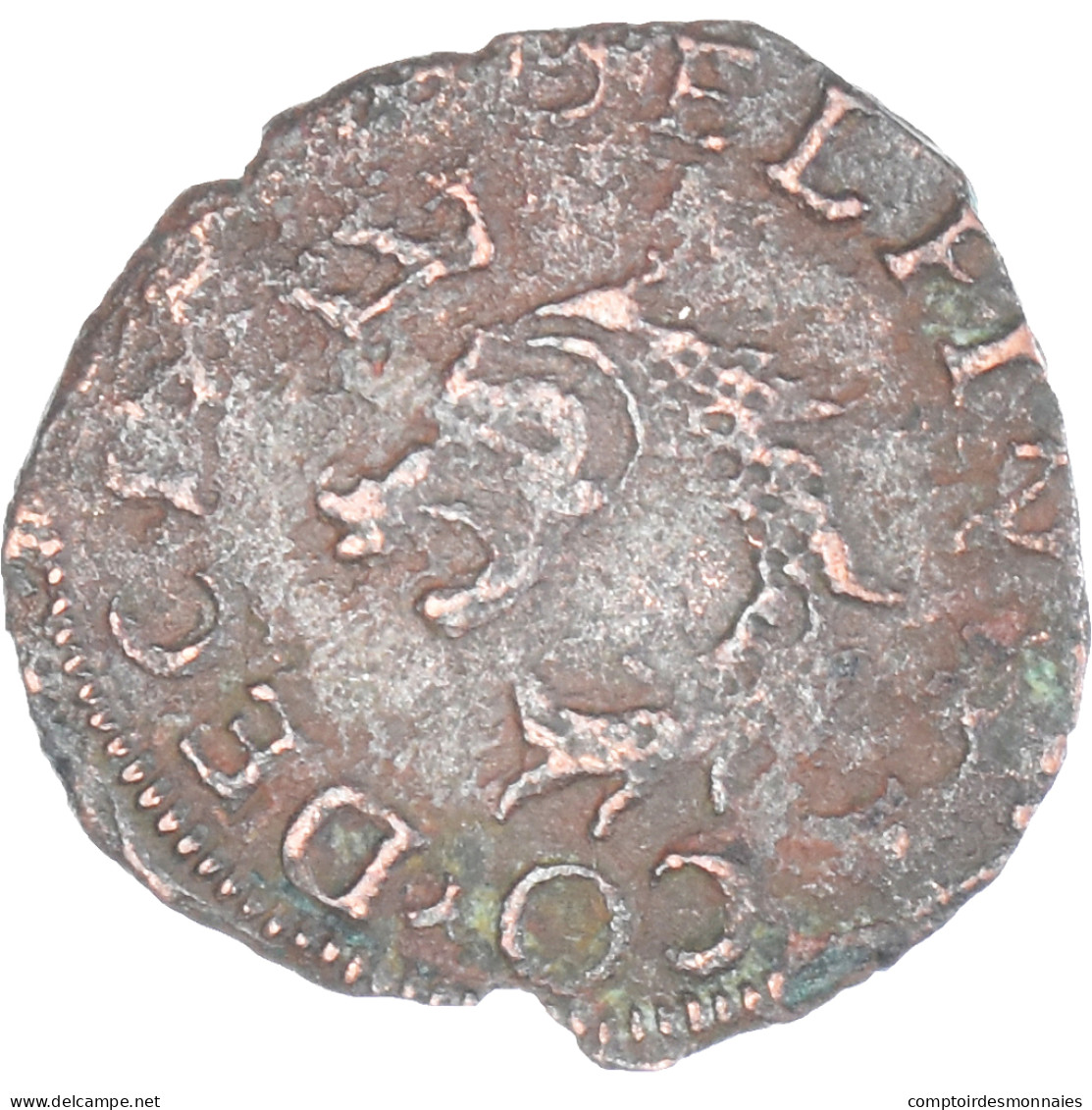 Monnaie, États Italiens, Delfino Tizzone, Liard Au Dauphin, 1585, Desana, B+ - Monnaies Féodales