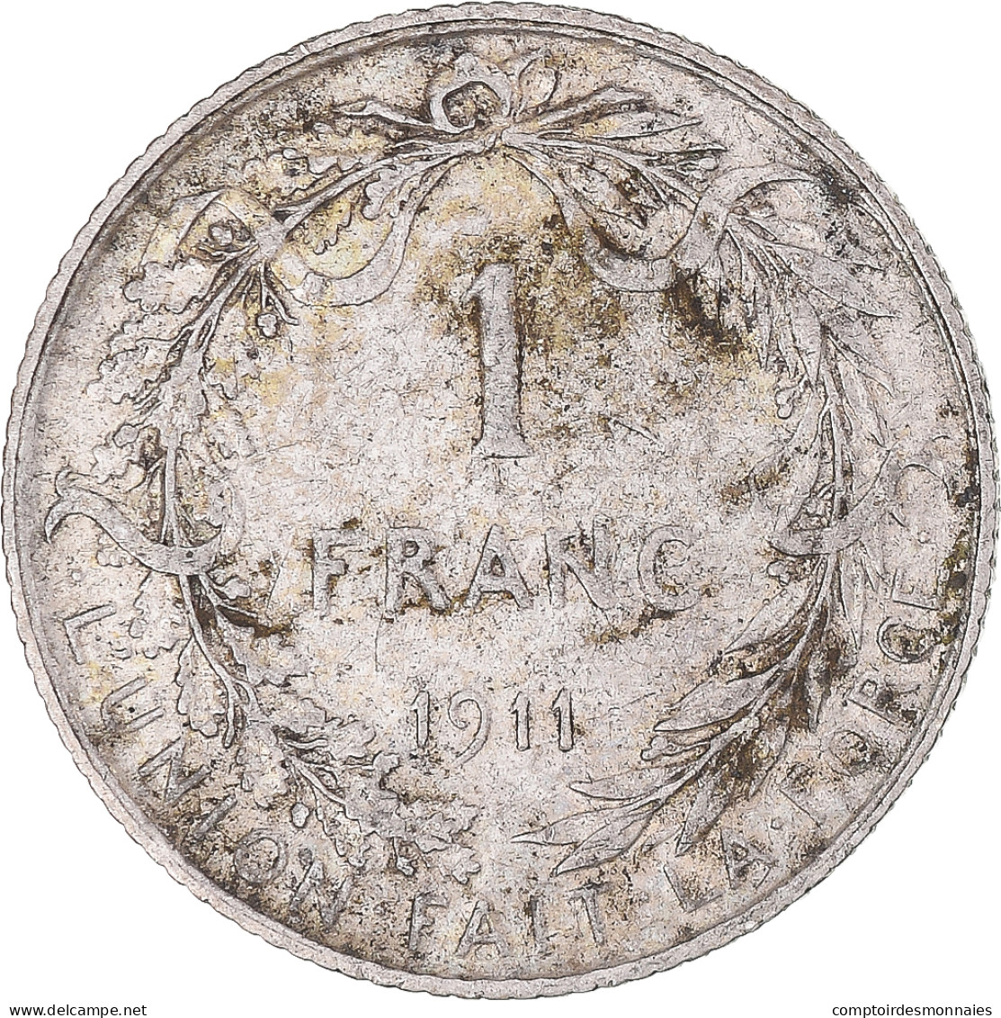 Monnaie, Belgique, Franc, 1911, TB+, Argent, KM:73.1 - 1 Franc