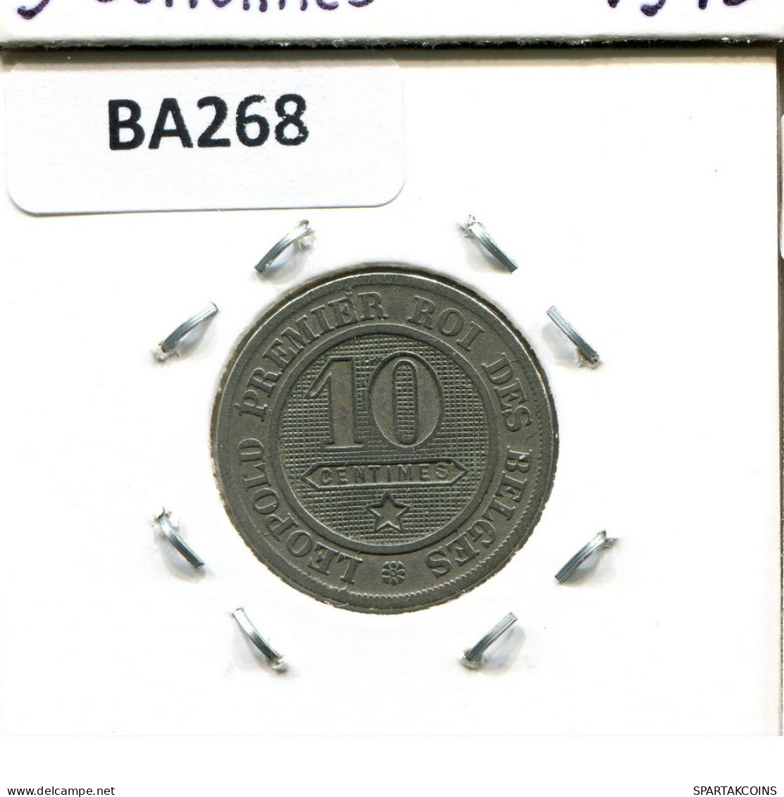 10 CENTIMES 1861 FRENCH Text BÉLGICA BELGIUM Moneda #BA268.E - 10 Cents