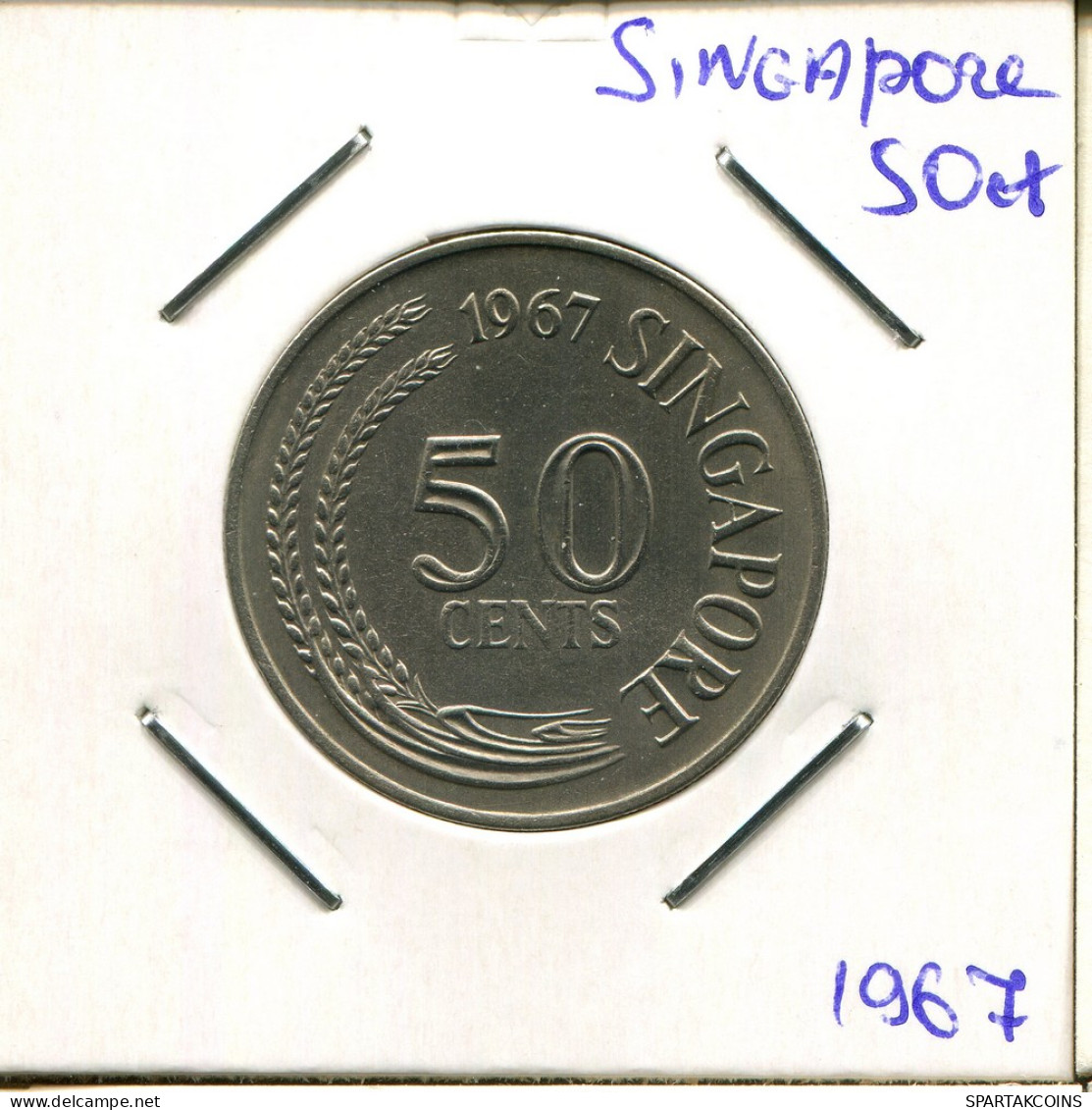 50 CENTS 1967 SINGAPORE Coin #AR820.U - Singapur