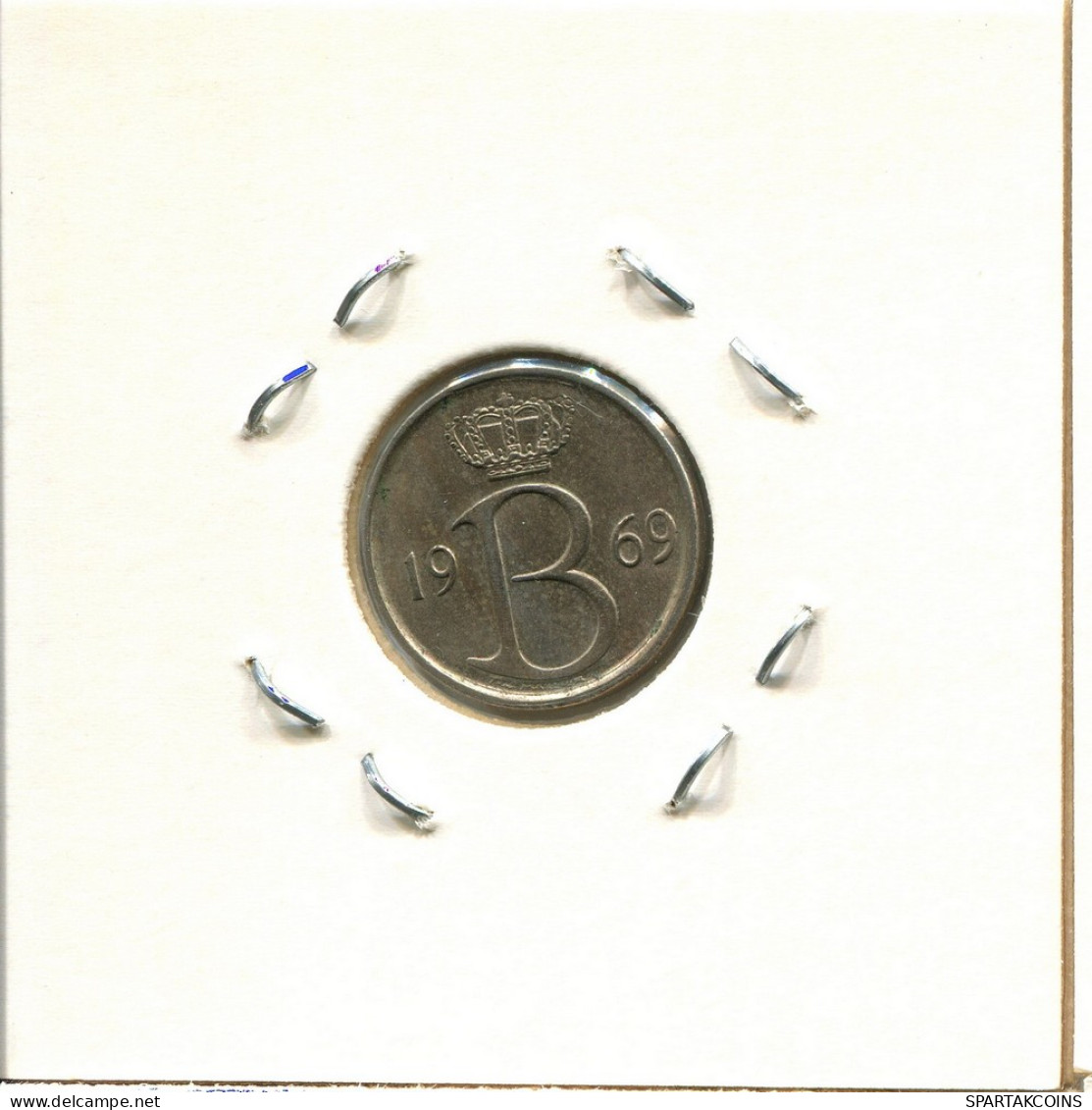 25 CENTIMES 1969 DUTCH Text BELGIEN BELGIUM Münze #BA331.D - 25 Cent