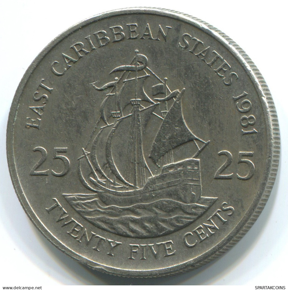 25 CENTS 1981 OST-KARIBIK EAST CARIBBEAN Münze #WW1182.D - Caraïbes Orientales (Etats Des)