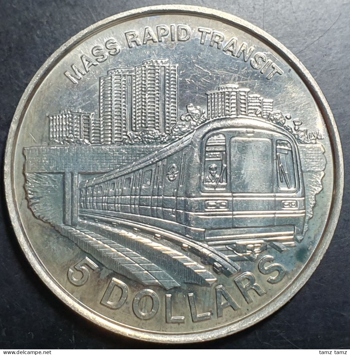 Singapore Commemorative Mass Rapid Transit 5 Dollars 1989 UNC - Singapore