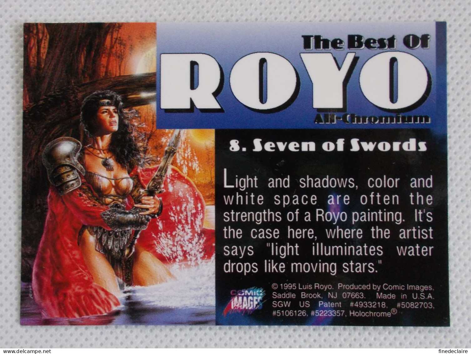 Card / Carte Rigide - 6,4 X 8,9 Cm - The Best Of ROYO All-Chromium 1995 - N°8 - Seven Of Swords - Andere & Zonder Classificatie