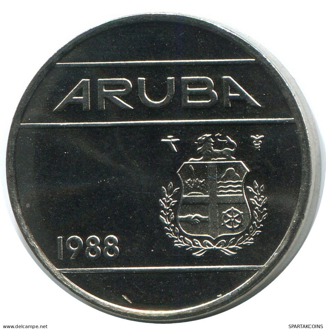25 CENTS 1988 ARUBA Pièce (From BU Mint Set) #AH069.F - Aruba