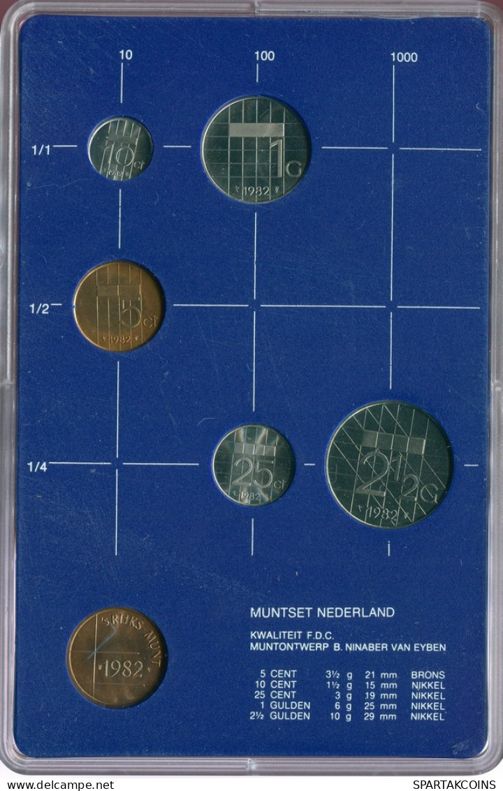 NÉERLANDAIS NETHERLANDS 1982 MINT SET 5 Pièce + MEDAL #SET1092.2.F - Mint Sets & Proof Sets