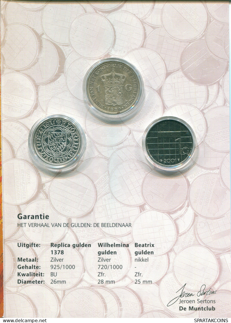 NETHERLANDS 1 GULDEN 1378-2001 SET 3 Coin SILVER #SET1081.7.U - Mint Sets & Proof Sets