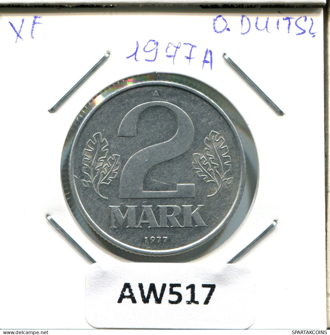 2 DM 1977 A DDR EAST GERMANY Coin #AW517.U - 2 Marchi