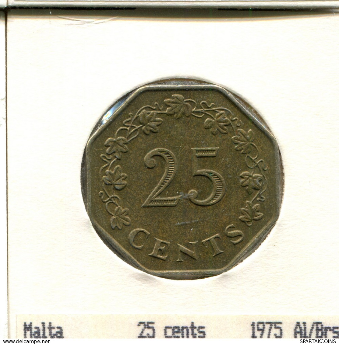 25 CENTS 1975 MALTA Coin #AS627.U - Malta