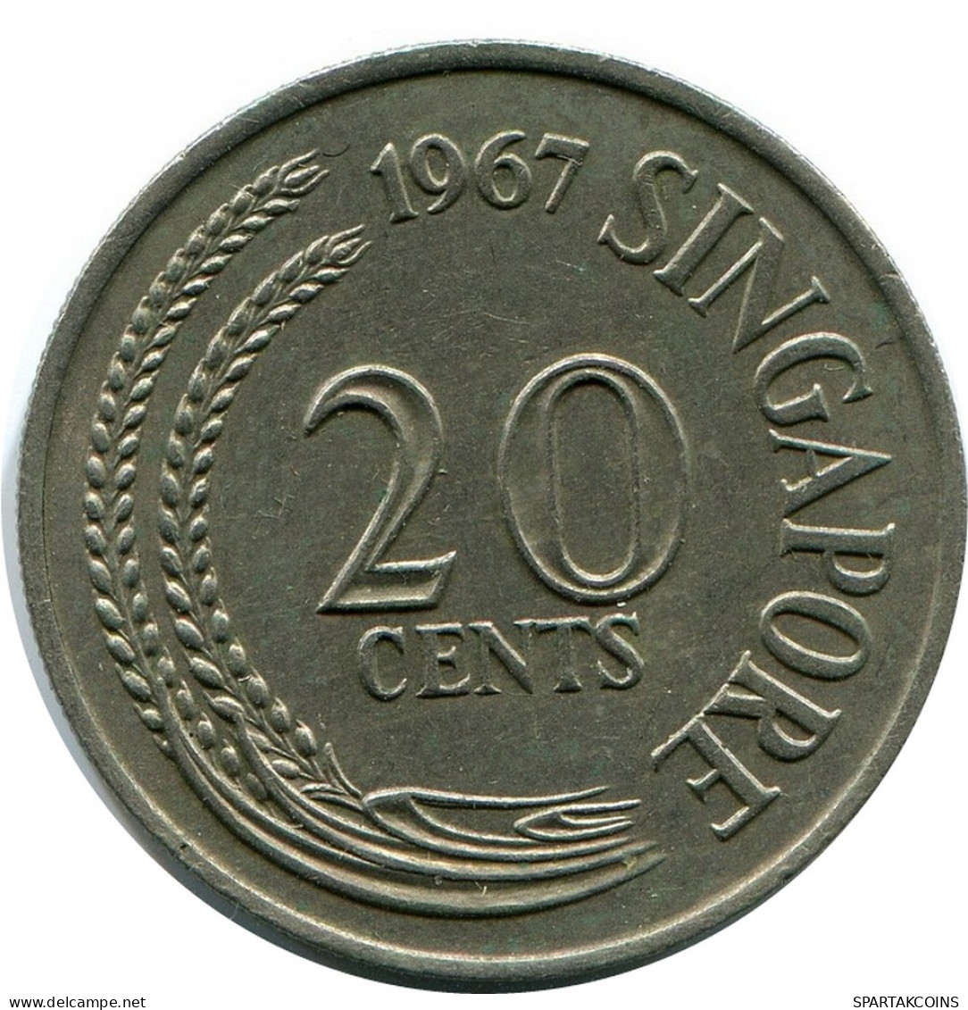 20 CENTS 1967 SINGAPUR SINGAPORE Münze #AR173.D - Singapore