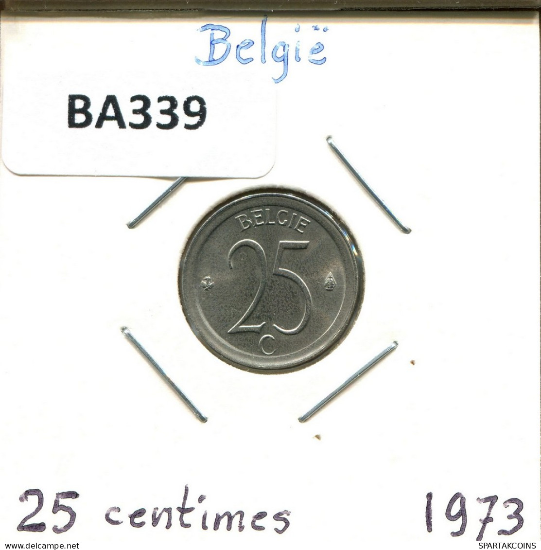 25 CENTIMES 1973 DUTCH Text BELGIEN BELGIUM Münze #BA339.D - 25 Cent