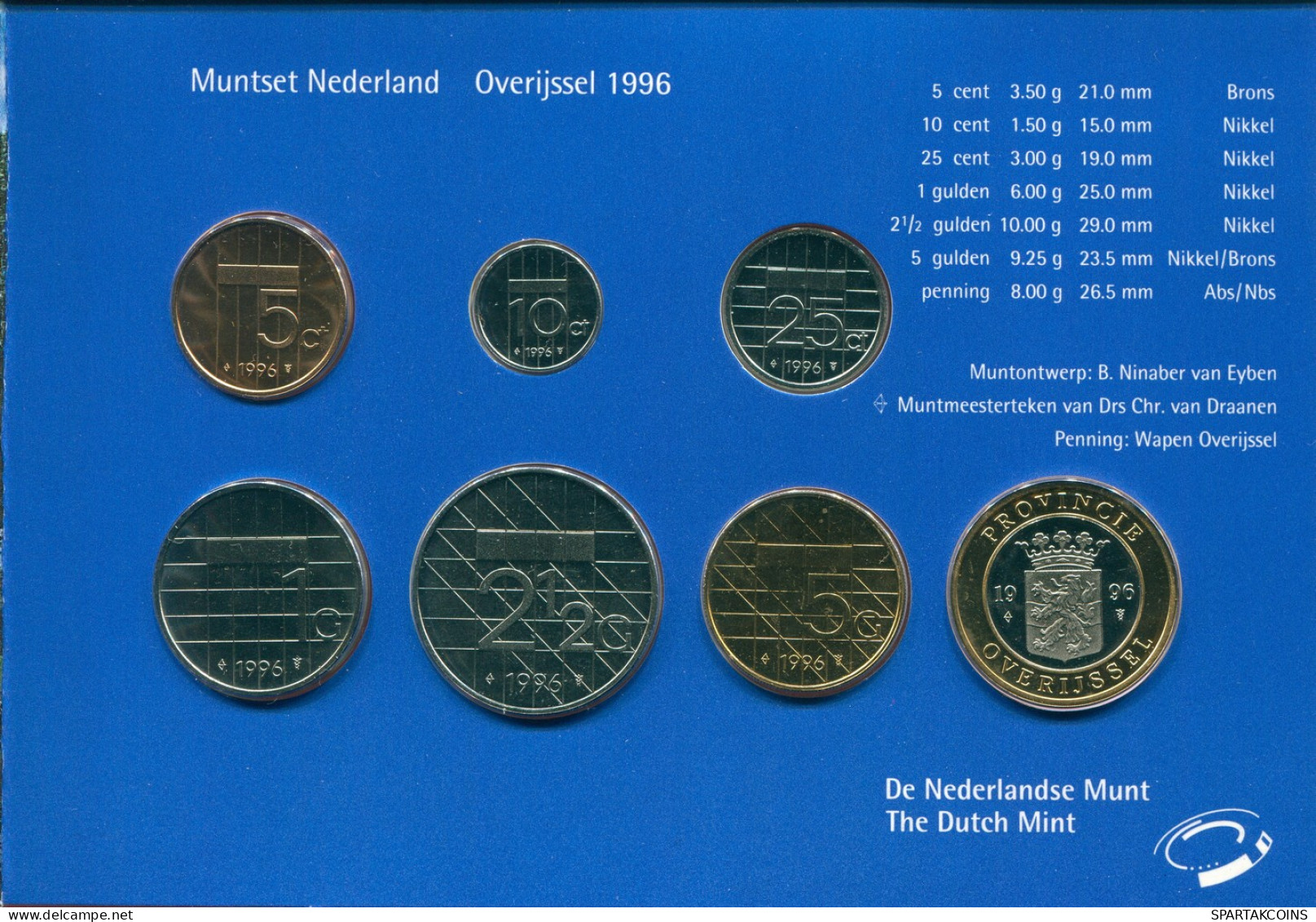 NEERLANDÉS NETHERLANDS 1996 MINT SET 6 Moneda + MEDAL #SET1124.4.E - Mint Sets & Proof Sets