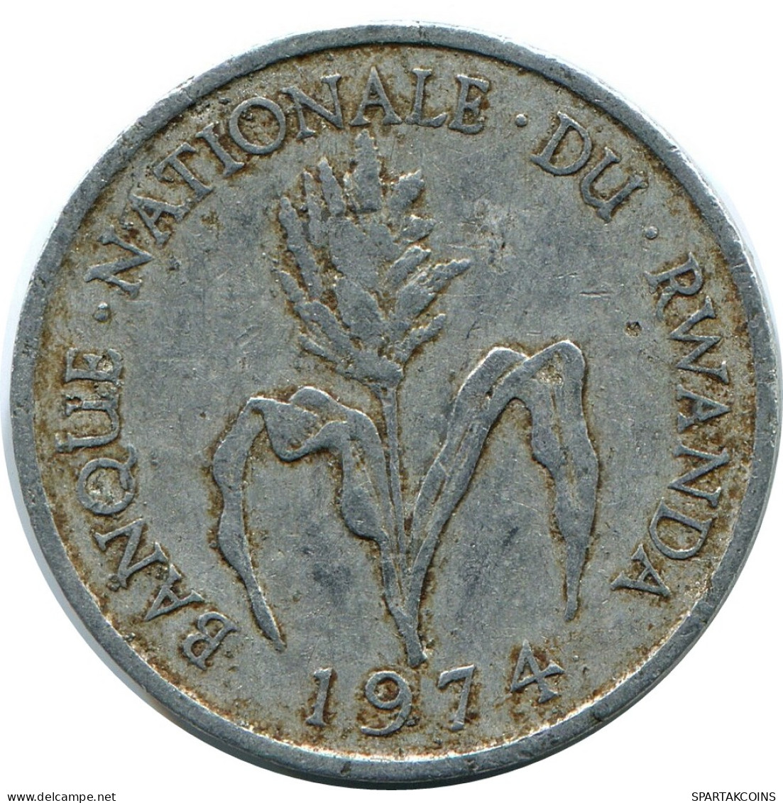 1 FRANC 1974 RWANDA (RUANDA) Moneda #AP920.E - Rwanda