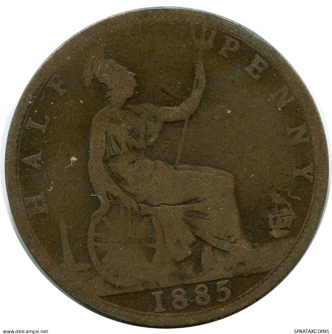 HALF PENNY 1885 UK GBAN BRETAÑA GREAT BRITAIN Moneda #AZ646.E - C. 1/2 Penny