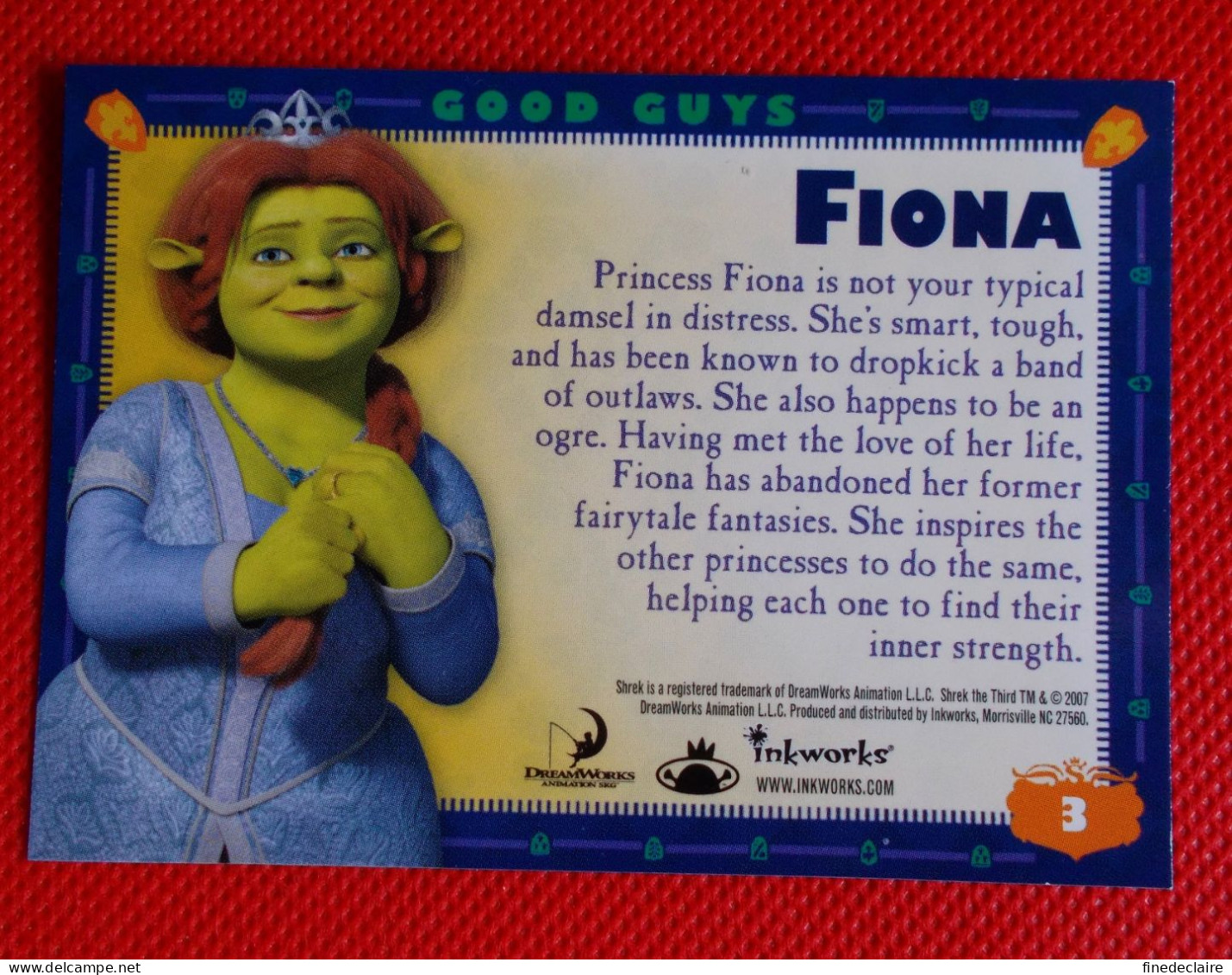 Premium Trading Cards / Carte Rigide - 6,4 X 8,9 Cm - Shrek The Third 2007 - Good Guys - N°3 Fiona - Otros & Sin Clasificación