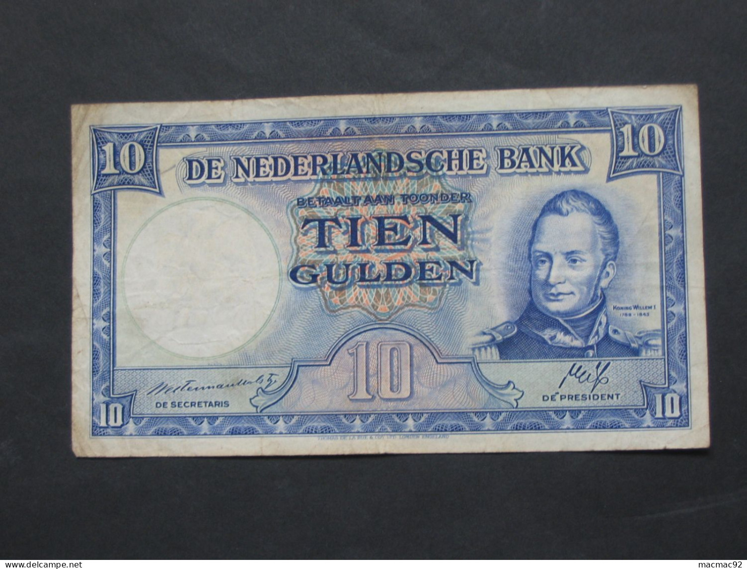 PAYS-BAS- 10 Tien Gulden 1945 -De Nederlands Bank    **** EN ACHAT IMMEDIAT **** - 10 Gulden