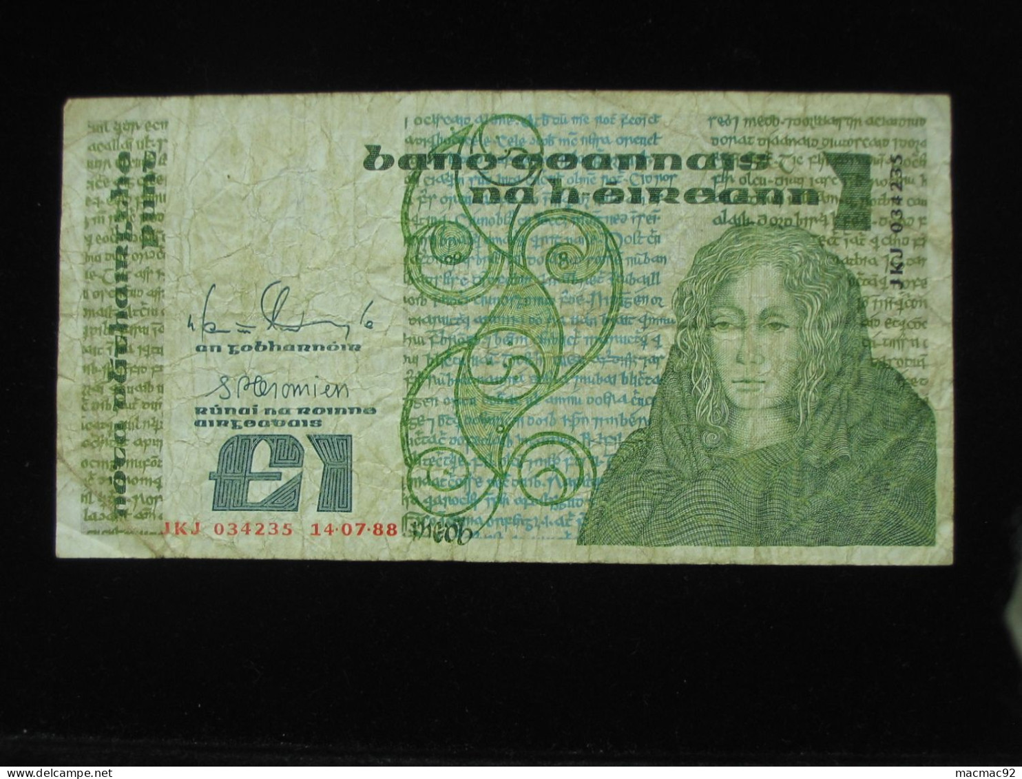 IRLANDE - 1 Pound 1988 - Central Bank Of Ireland **** EN ACHAT IMMEDIAT **** - Ierland