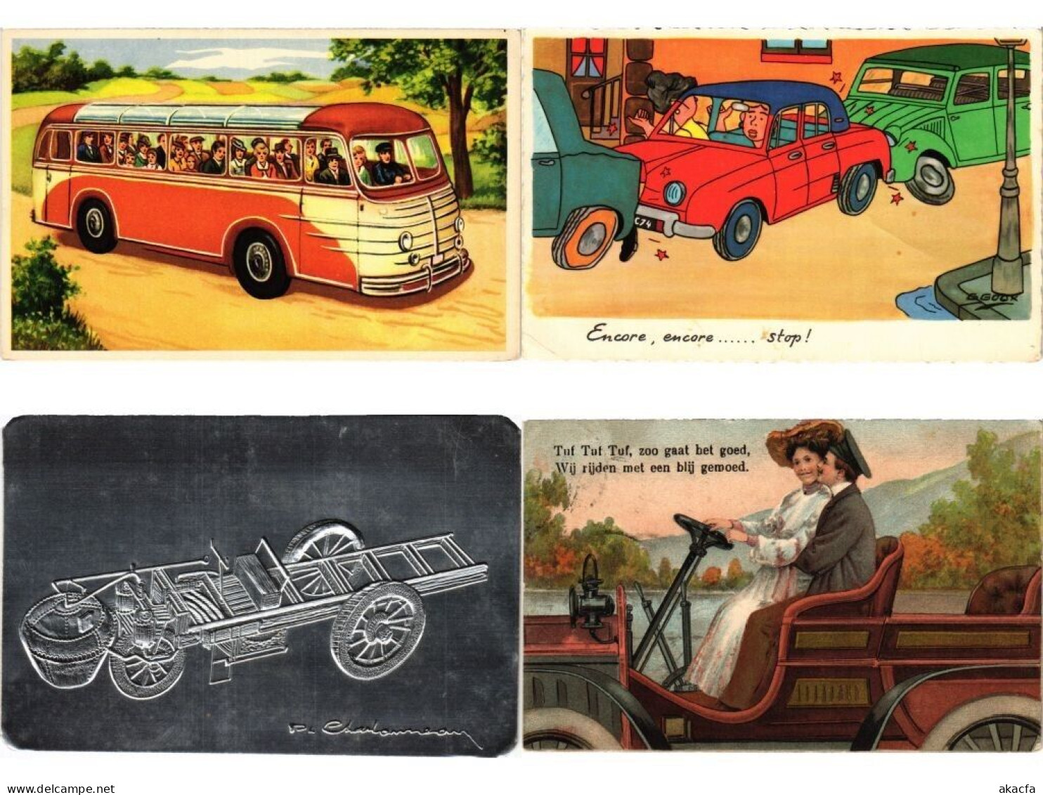 CARS, BUSES, AUTOMOBILES, 35 Old Postcards Mostly Pre-1950 (L6209) - Sammlungen & Sammellose