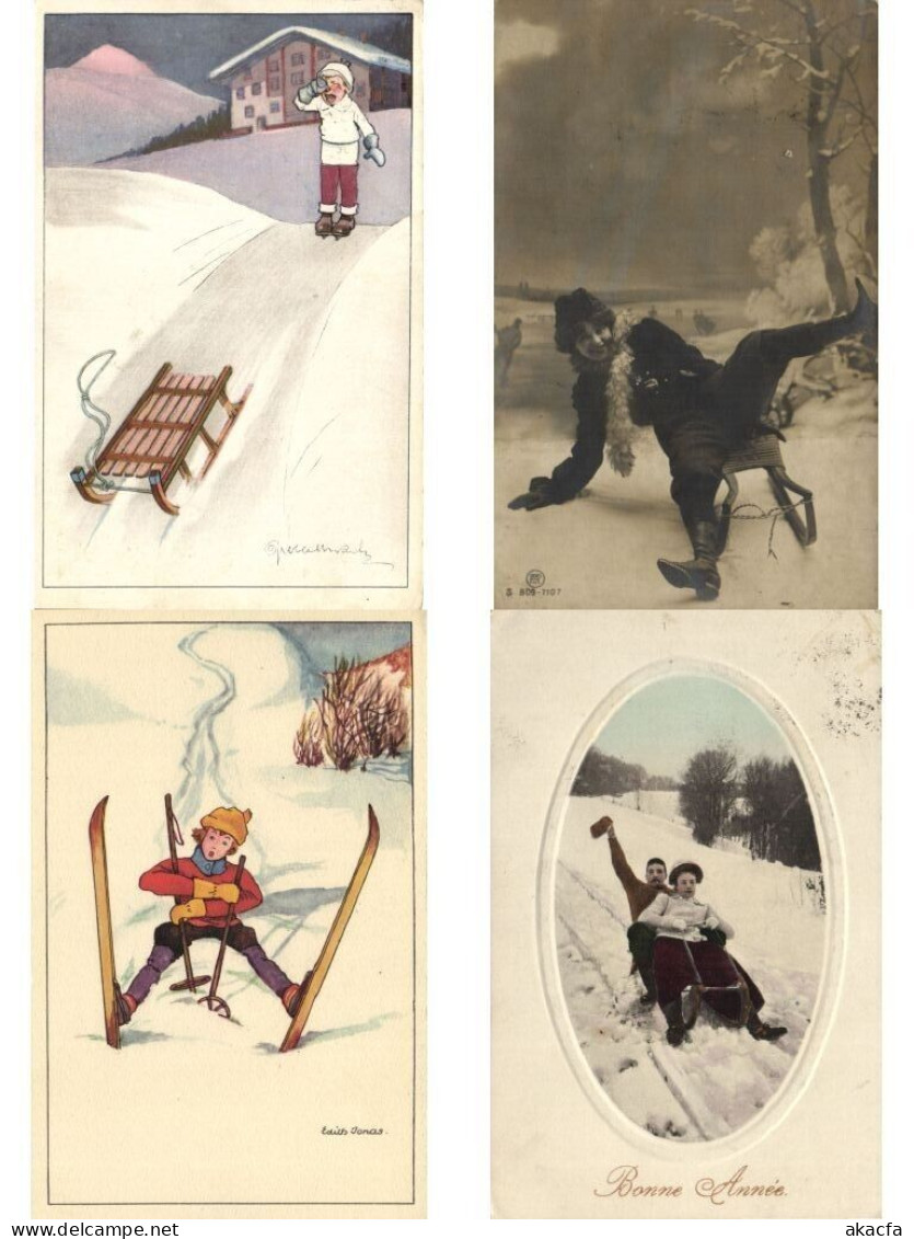 WINTERSPORT INCL. SKIING 25 Vintage Postcards pre-1940 (L6580)