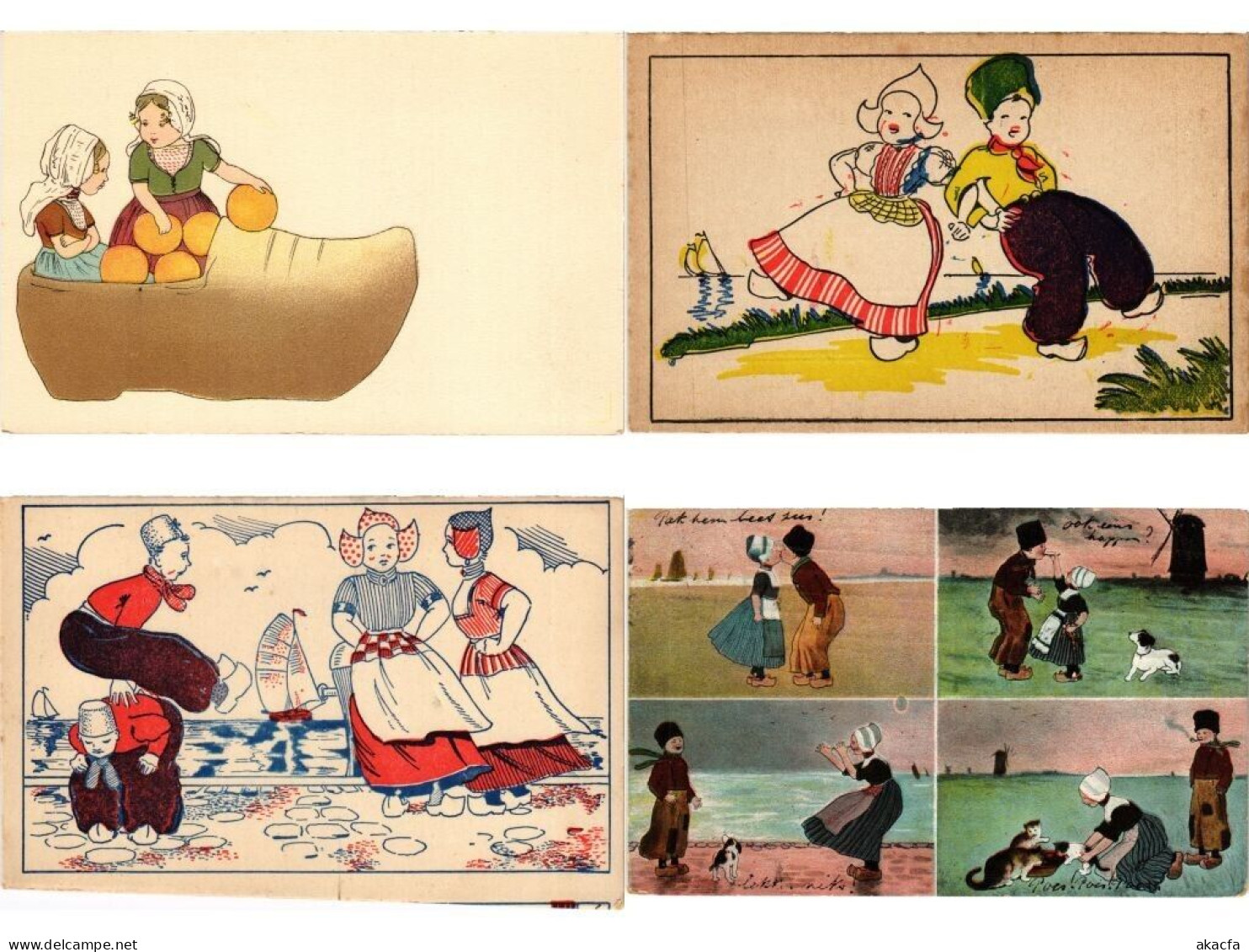 DUTCH FOLKLORE, 73 Mostly Artist Signed Vintage Postcards Pre-1940 (L6210) - Collections & Lots