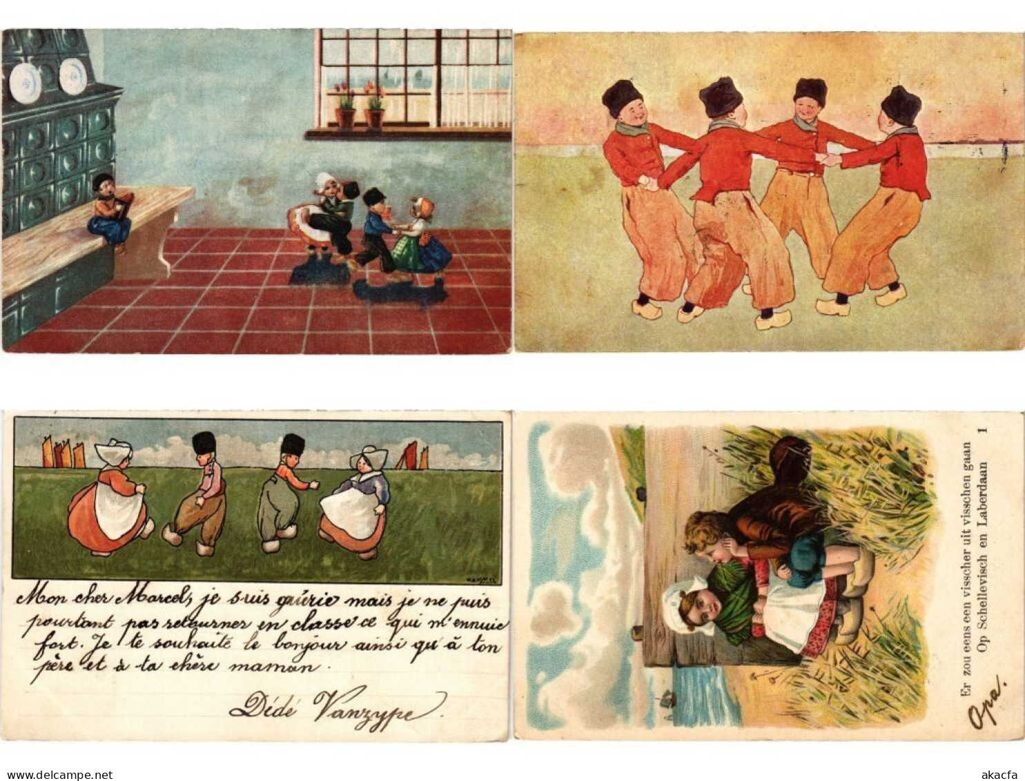 DUTCH FOLKLORE, 73 Mostly Artist Signed Vintage Postcards pre-1940 (L6210)